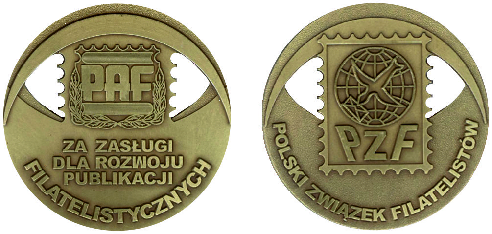 Medal PZF "Za Zasługi dla Rozwoju Publikacji Filatelistycznych"