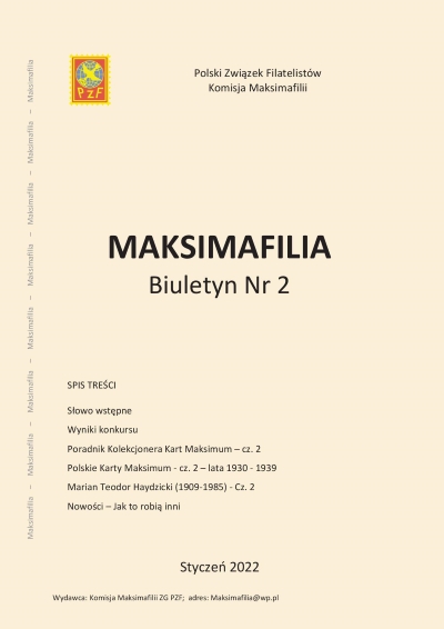 Biuletyn MAKSIMAFILIA 2/2022 okładka