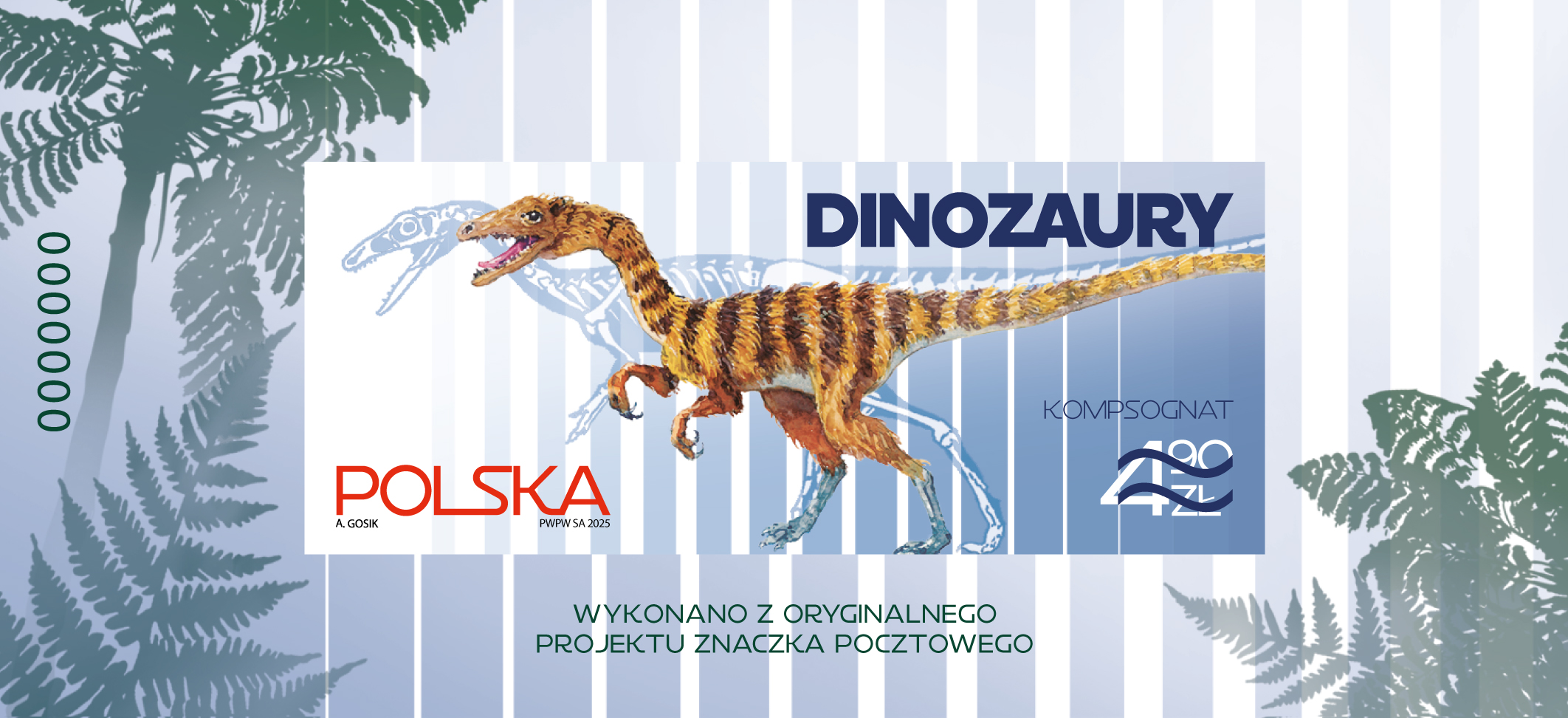 Nowodruk 'Dinozaury' bez perforacji