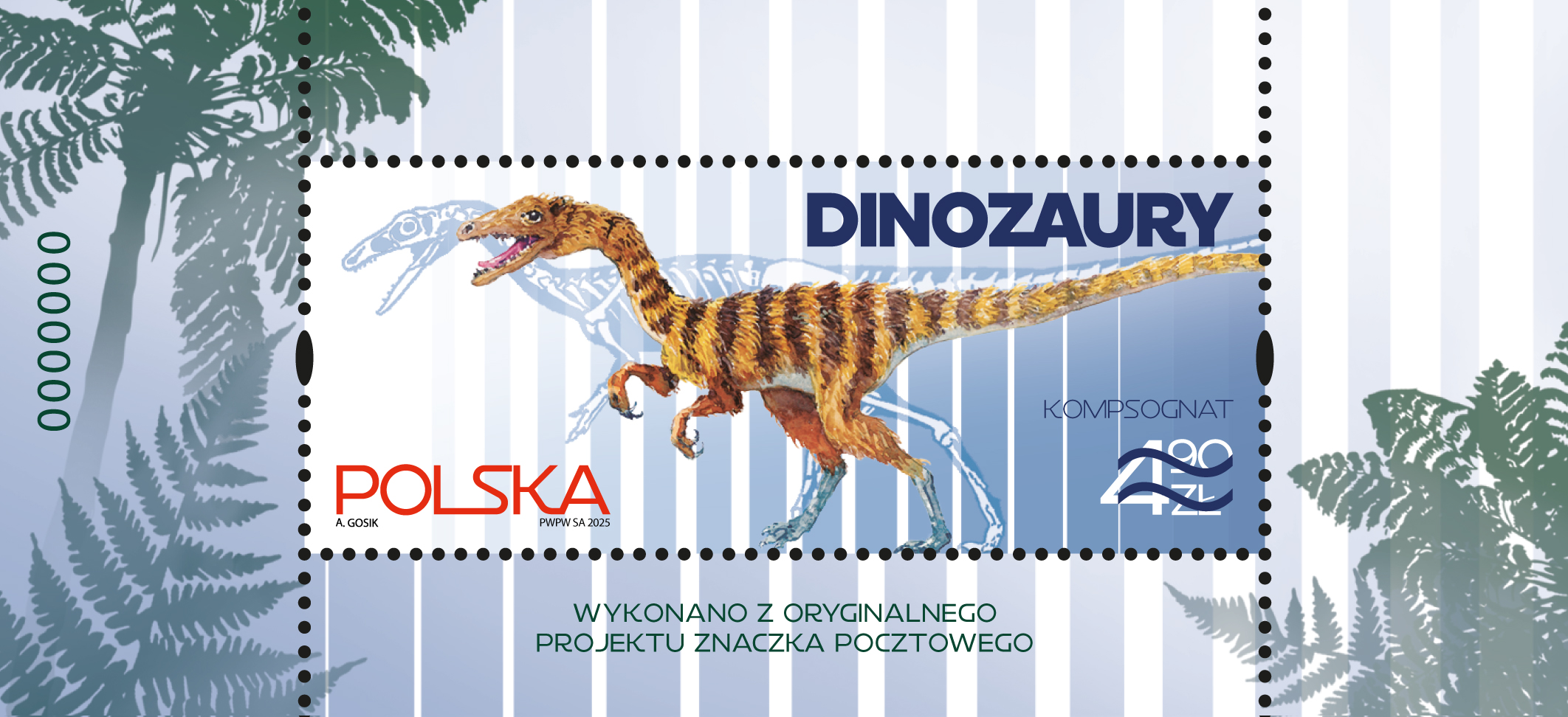 Nowodruk 'Dinozaury' z perforacją