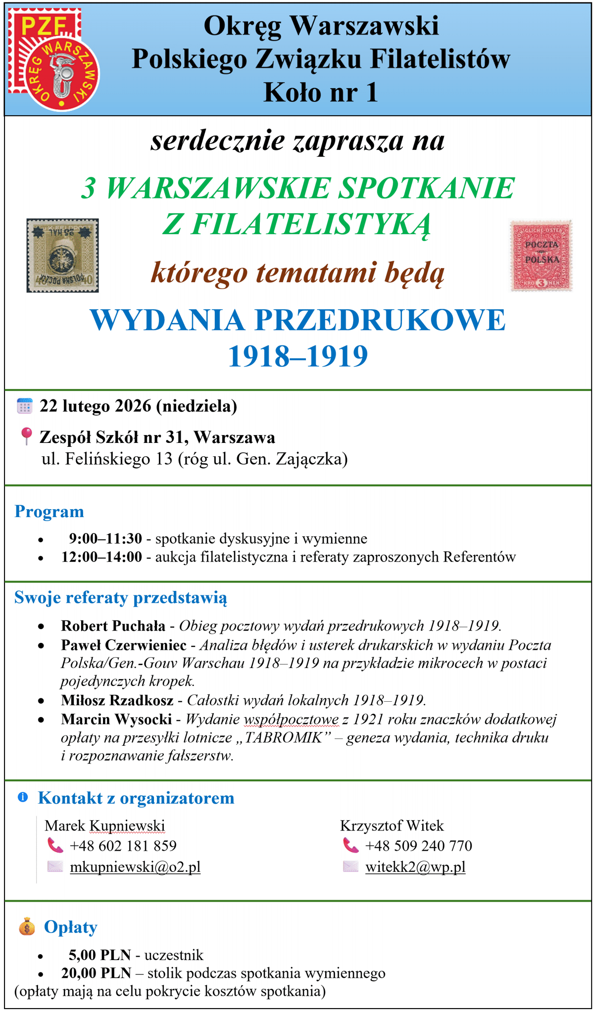 3. Warszawskie Spotkanie z Filatelistyką